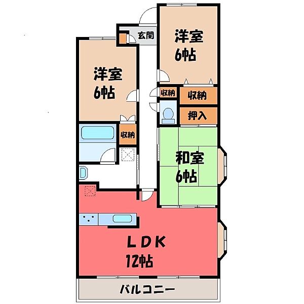 ハイツマロニエ今泉 ｜栃木県宇都宮市今泉町(賃貸マンション3LDK・8階・80.98㎡)の写真 その1