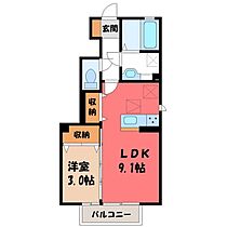 アオーラ泉 A  ｜ 栃木県栃木市箱森町（賃貸アパート1LDK・1階・32.36㎡） その2