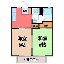 サニーパレス A棟  ｜ 栃木県栃木市都賀町合戦場（賃貸アパート2K・2階・35.91㎡） その2