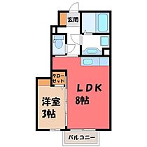 プラセール J  ｜ 栃木県宇都宮市駒生町（賃貸アパート1LDK・1階・29.25㎡） その2