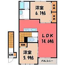 サンモリッツ・ワン  ｜ 栃木県宇都宮市台新田1丁目（賃貸アパート2LDK・2階・57.27㎡） その2