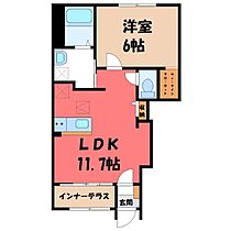 パルティール  ｜ 栃木県小山市大字間々田（賃貸アパート1LDK・1階・43.21㎡） その2