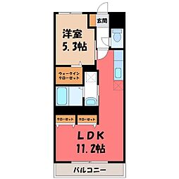 真岡鐵道 真岡駅 4.2kmの賃貸マンション 3階1LDKの間取り