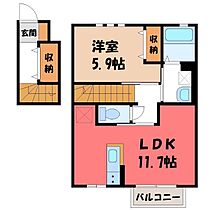 ユアメゾン小山 I  ｜ 栃木県小山市大字雨ケ谷新田（賃貸アパート1LDK・2階・47.84㎡） その2