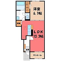 エムズサニーガーデン 25  ｜ 茨城県筑西市門井（賃貸アパート1LDK・1階・50.05㎡） その2