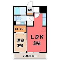 ルミエールヤナセ B  ｜ 栃木県宇都宮市簗瀬町（賃貸アパート1LDK・2階・29.25㎡） その2