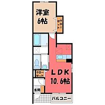 ヴィラ・大堀端 A  ｜ 栃木県栃木市平井町（賃貸アパート1LDK・1階・40.06㎡） その2