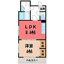 スカールFUJI  ｜ 栃木県宇都宮市西1丁目（賃貸マンション1LDK・2階・36.90㎡） その2