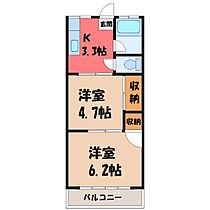 鳳州ハイツ  ｜ 栃木県宇都宮市泉町（賃貸アパート2K・1階・29.86㎡） その1