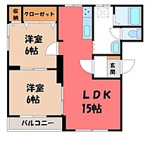 ハイツBF I  ｜ 栃木県小山市大字神鳥谷（賃貸マンション2LDK・2階・54.07㎡） その2