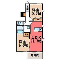 オリーブ  ｜ 茨城県筑西市外塚（賃貸アパート2LDK・1階・54.60㎡） その2