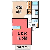 メイプル B  ｜ 栃木県宇都宮市鶴田町（賃貸アパート1LDK・1階・45.15㎡） その2