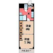 プレステージ宇都宮  ｜ 栃木県宇都宮市南大通り1丁目（賃貸マンション2K・5階・39.24㎡） その2