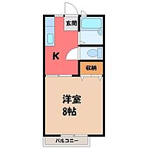 メゾンドオランジュ城東  ｜ 栃木県小山市城東5丁目（賃貸アパート1K・2階・27.08㎡） その2