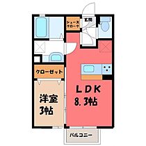 インフィニティ  ｜ 栃木県下都賀郡野木町大字野渡（賃貸アパート1LDK・1階・29.25㎡） その2