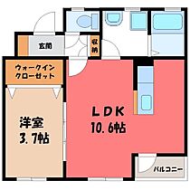 ブランシェット  ｜ 栃木県宇都宮市中一の沢町（賃貸アパート1LDK・1階・35.83㎡） その2