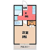 ハイツフリーダム  ｜ 栃木県真岡市長田2丁目（賃貸アパート1K・2階・26.50㎡） その2