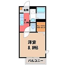 カスカータ C棟  ｜ 栃木県宇都宮市雀の宮4丁目（賃貸アパート1K・1階・28.62㎡） その2