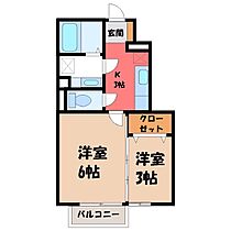 ハイツ エスポワール II  ｜ 栃木県小山市若木町1丁目（賃貸アパート2K・1階・29.62㎡） その2