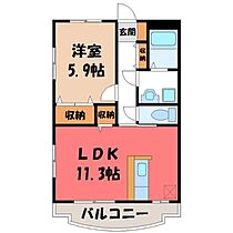 フラワーアイ  ｜ 栃木県宇都宮市鶴田町（賃貸マンション1LDK・1階・44.00㎡） その2