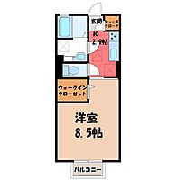 クワトロ ヤナギノ B  ｜ 茨城県結城市新福寺6丁目（賃貸アパート1K・1階・30.03㎡） その2