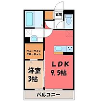 ジュウィール  ｜ 栃木県小山市宮本町3丁目（賃貸アパート1LDK・1階・33.39㎡） その2