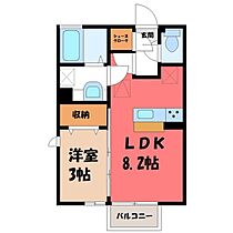 リヴェール乙女 B  ｜ 栃木県小山市乙女3丁目（賃貸アパート1LDK・1階・29.44㎡） その2