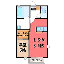 グリーンハウス  ｜ 栃木県宇都宮市花房3丁目（賃貸アパート1LDK・1階・31.77㎡） その2