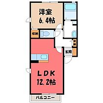 ニッコーハイツ Via Sole  ｜ 栃木県宇都宮市中戸祭町（賃貸アパート1LDK・1階・44.00㎡） その2