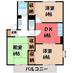 ネオ・アヴァンセ五代壱番館 3DKの間取図画像