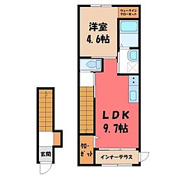 コーポDK2A棟 1LDKの間取図画像