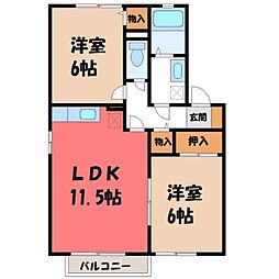 JR東北本線 宇都宮駅 バス15分 東高校前下車 徒歩10分 1階/-