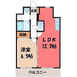 モアルミーネ 1LDKの間取図画像