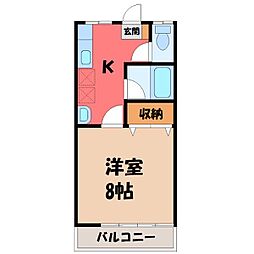 サンハイム 1Kの間取図画像