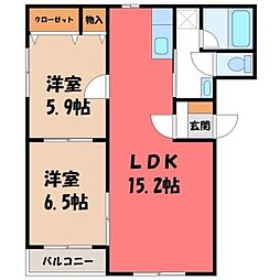 JR東北本線 宇都宮駅 バス30分 狭又局前下車 徒歩9分 1階/-