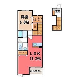 クレインファミリア2 1LDKの間取図画像