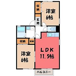 ベルシティーC 2LDKの間取図画像