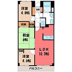 ロイヤル・レザン 3LDKの間取図画像