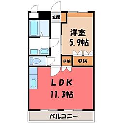 デパーチャーfor・N 1LDKの間取図画像