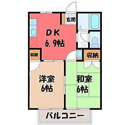 カムシティB 2DKの間取図画像