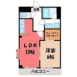 ポワールガーデン2 1LDKの間取図画像