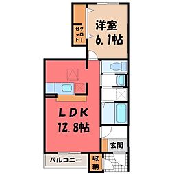 ボヌールパレス2 1LDKの間取図画像