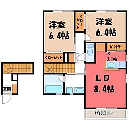 東武日光線 新大平下駅 徒歩25分 2階/-
