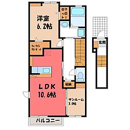 JR東北本線 氏家駅 バス15分 上河内中学校入り口下車 徒歩8分 2階/-