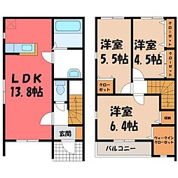 MECKY B 3LDKの間取図画像