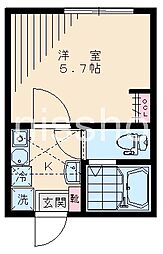 プルメリア桜台 1Kの間取図画像