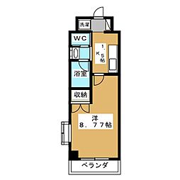 フジマンションコスモ 4階1Kの間取り