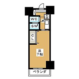 ニューガイア　リルーム葛西駅南No20 4階1Kの間取り
