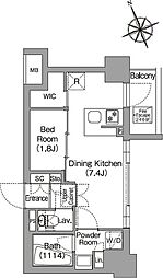 コンフォリア東葛西 2階1DKの間取り