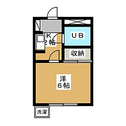 レジデンス鹿野I 1階1Kの間取り